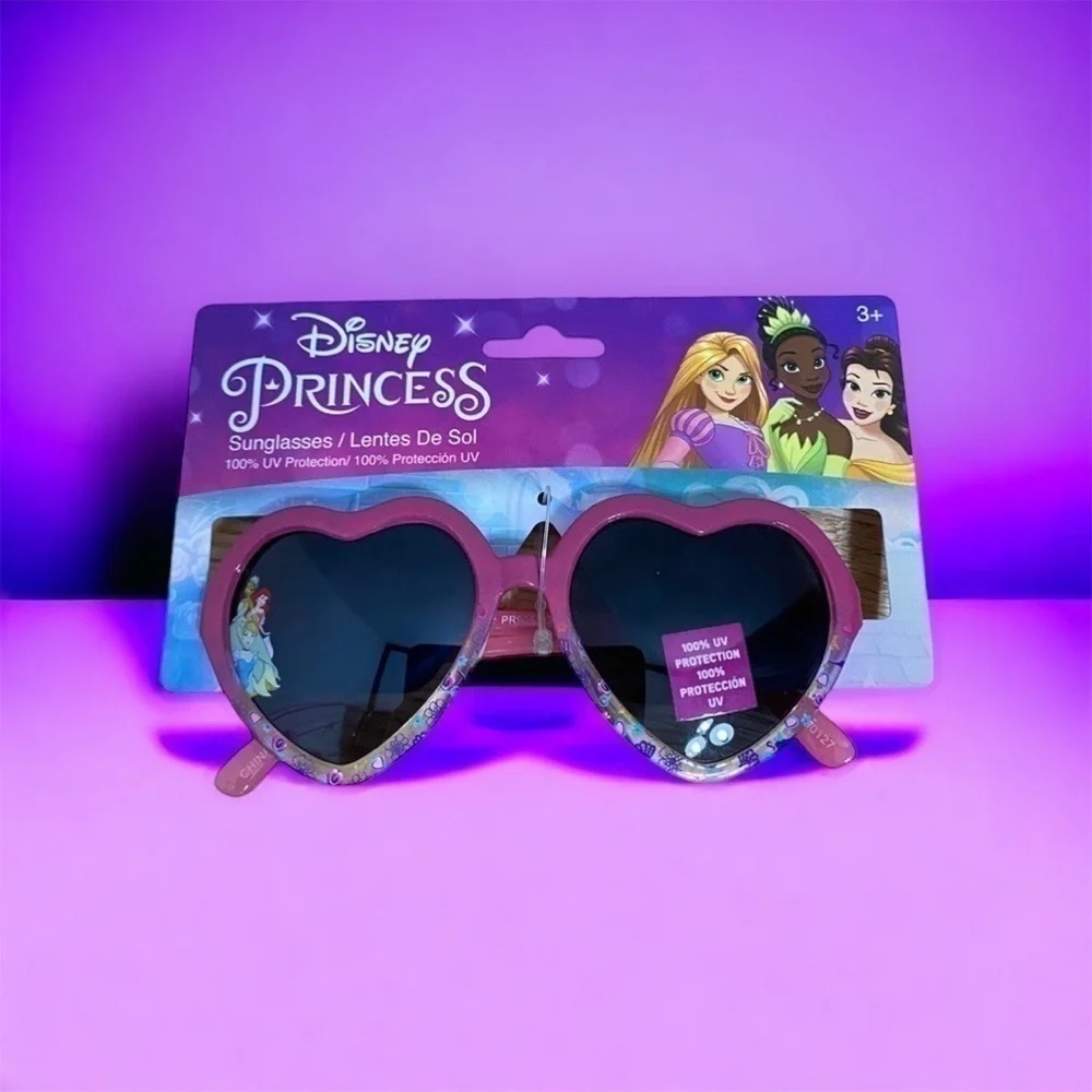 Disney Princess Sunglasses Heart Shape NWT 100% UV Protection Ariel Cinderella